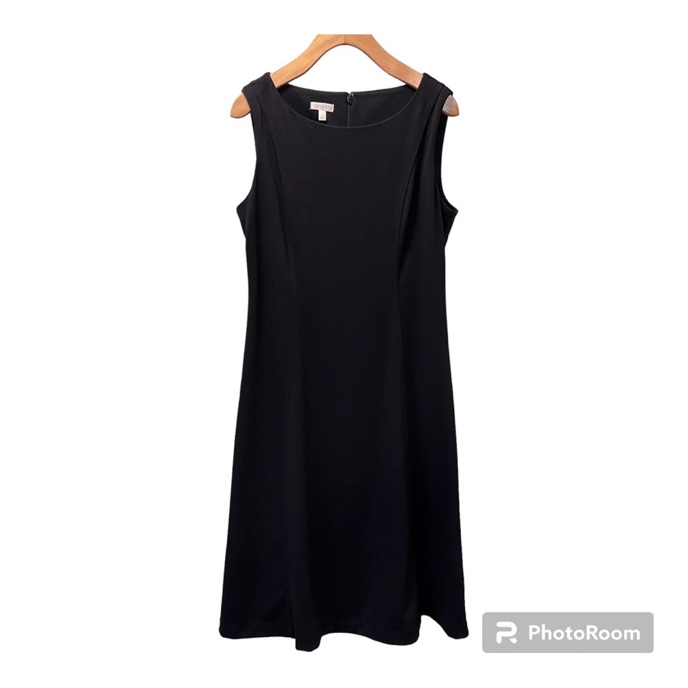 Talbots sleeveless black midi dress size 8P